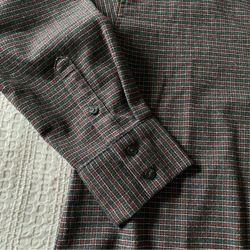 Abercrombie & Fitch Flannel Shirt Oversized Soft A&F Gray Black Red Small